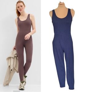 GapFit Navy/Purple Jersey Cotton Long-Legged Bodysuit - Size Medium